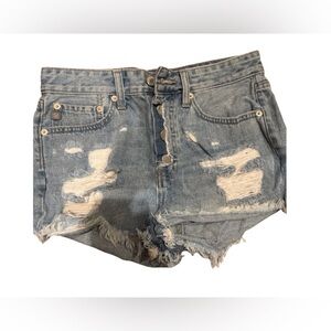 Just USA Blue Distressed Jean Shorts